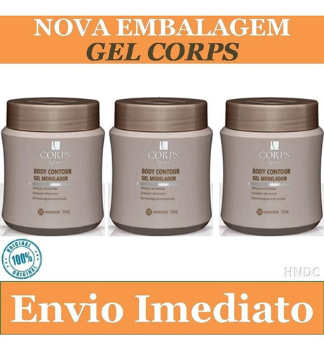 3  Gel Corps Queima De Gordura Tira Flacidez Celulite Hnd