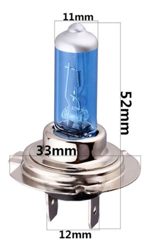 Imagen 8 de 10 de Ampolleta Bombilla Halógena H7 100w 24v Camión Luz Blanca X2