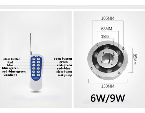Fuente De Luz Led Ip68, Resistente Al Agua 6w Lámpara