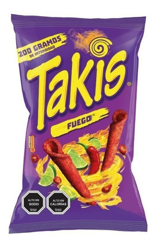 Imagen 1 de 5 de Snack Takis Fuego Picante Extremo Sabor Chile Y Lima X 200gr