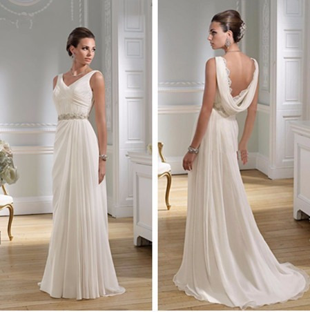 Vestido Novia Corte Imperio Pedrería En Cintura Gasa Y Satén | Envío gratis Vestido Novia Corte Imperio Pedrería En Cintura Gasa Y Satén | Envío gratis
