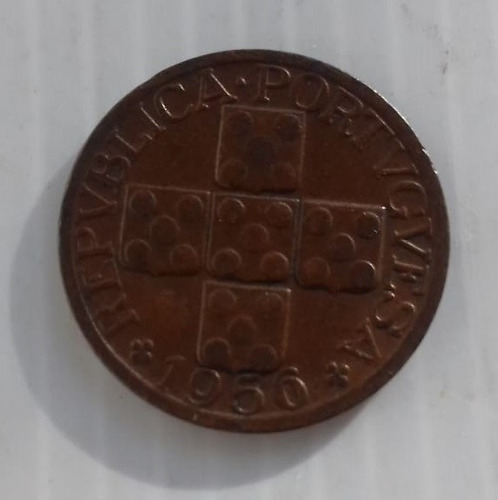 Portugal 20 Centavos Año 1956 Moneda De Bronce Km# 584