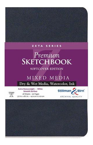 Zeta Softcover Cuaderno De Dibujo 5.5x8.5 Pulgadas.