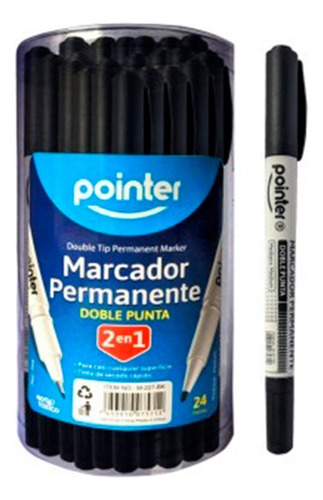Marcador Permanente Doble Punta Pointer X 24 Pcs