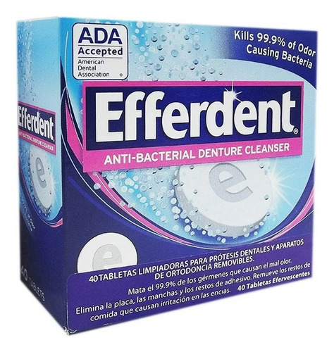 4 Pzas Tabletas Limpiadoras Para Ortodoncia Efferdent Antiba