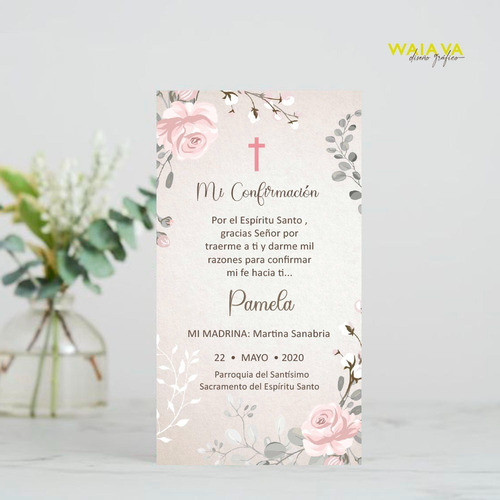 Imagen 6 de 10 de Estampitas Tarjetas Estampas Confirmación Nenas X 4u