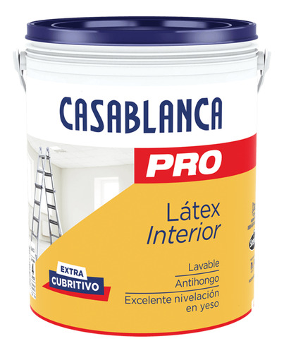 Pintura de látex Casablanca Pro Interior color blanco con acabado mate de 10L