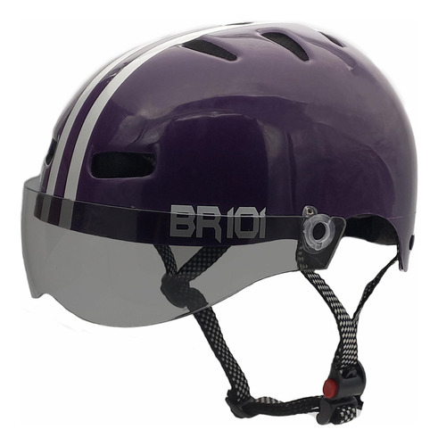 Capacete Br 101 Urbano Profissional Roxo Vision Fume M