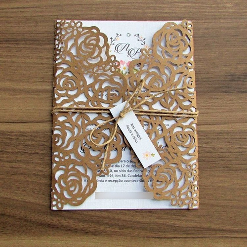 Imagem 2 de 9 de 80 Envelopes Rendados P/ Convite De Casamento + Fg