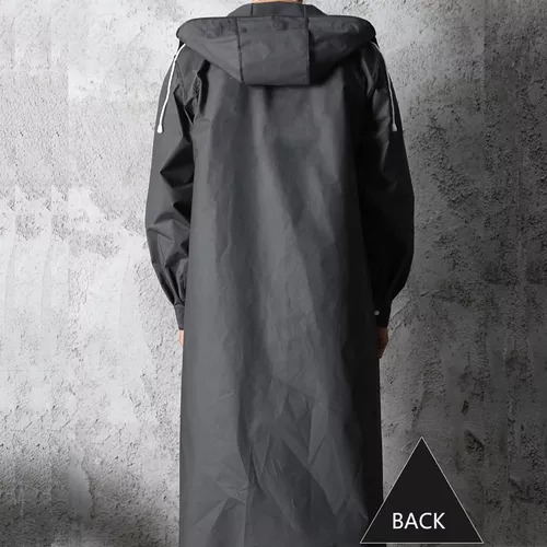 1unid Chamarra De Lluvia Con Capucha Larga Impermeable