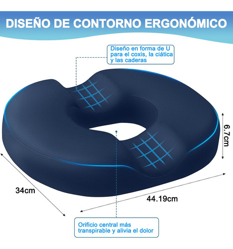 Banna Dona Ortopédica Para Hemorroides Azul Oscuro