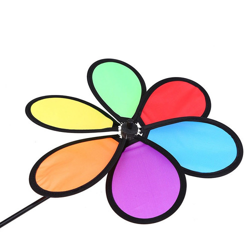 Arco Iris Flor Molino Viento Spinner Jardín Camping Decoraci