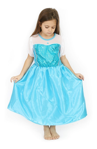 Disfraz Infantil Elsa Frozen Largo Nena