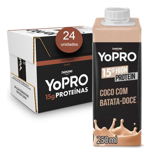 Yopro Coco C/ Batata Doce 15g Proteina 250ml (24 Unidades)