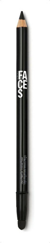 Lápiz De Color Negro Intenso Kajal Faces Natura, 1,3 G Negro
