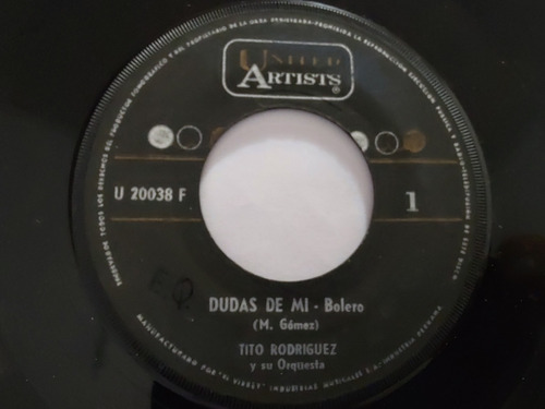 Vinilo Single De Tito Rodríguez Dudas De Mí (ll20