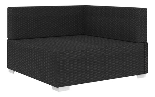 Silla De Esquina Composable Con Cojines De Ratán Negro