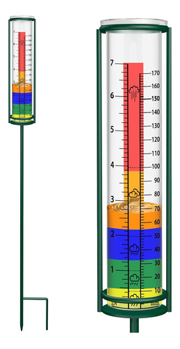 Pluviómetro De Vidrio Franja De Fondo De Color, Capaci...