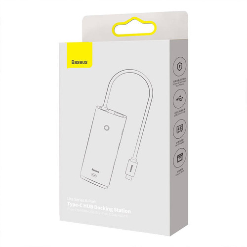 Hub Baseus Usb Tipo-c 6 Puertos (2xusb 3.0/1xtipo-c/sd/hdmi)