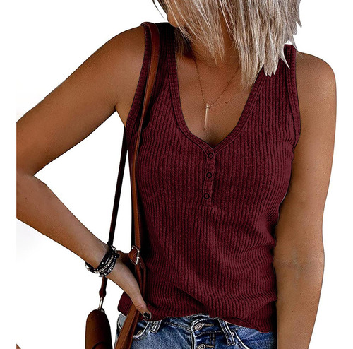 Camiseta Interior Con Cuello En V Para Mujer