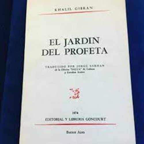  El Profeta, Khalil Gibran, Ed. Goncourt