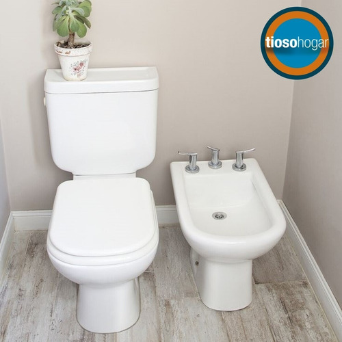 Imagen 4 de 10 de Combo Bari Ferrum Bidet Inodoro Deposito Mochila Largo