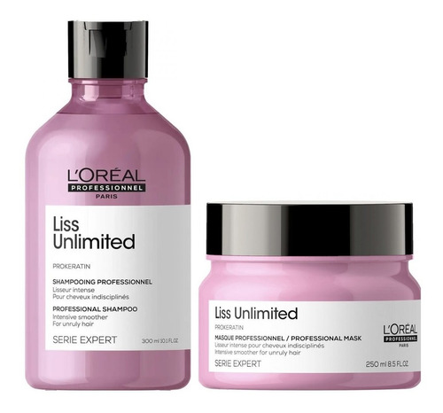 Pack Loreal Antifrizz Liss Unlimited Shampoo 300ml Y Máscara