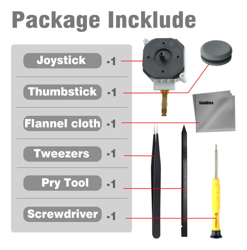 Joystick De Reemplazo Para Nintendo 2ds 3ds 3ds Xl Con Herra