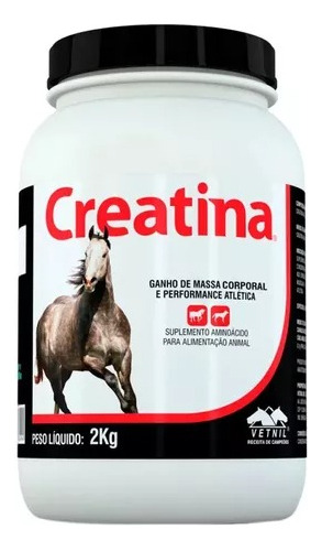 Creatina Vetnil 02kg Suplemento Para Ganhar Massa Cavalo 