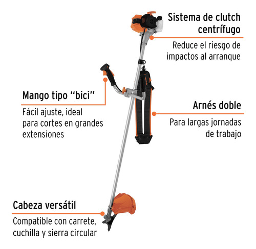 Desmalezadora A Gasolina 33 Cc 18 Corte Truper 11029