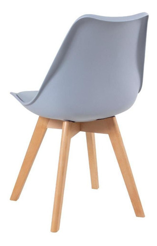 Mesa De Jantar Leda 100 Cm + 3 Cadeiras Estofadas Leda Cor Mesa preto com cadeiras cinza claro