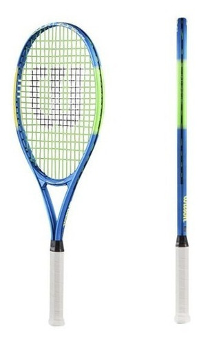 Raqueta Tenis Wilson Court Zone Lite Funda Cuerda Antivibrad Color Azul/verde/amarillo Tamaño Del Grip 4 1/4