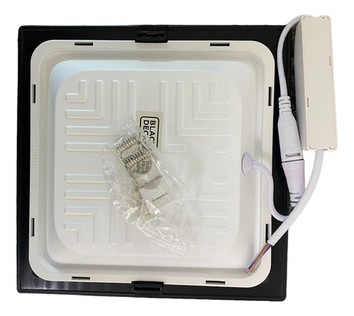 Kit 2 Plafon Quadrado Embutir 12w Preto Branco Frio 6500k