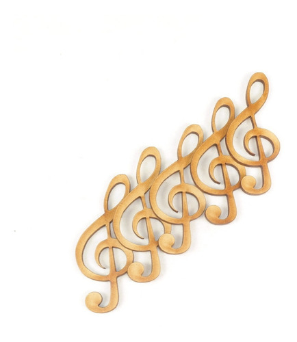 Imagen 6 de 10 de Paquete 100 Clave Sol Scrapbook Madera Mdf Manualidades