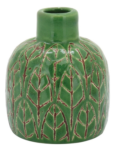 Crispin Vaso Decorativo 10x8x8cm Cerâmica Verde