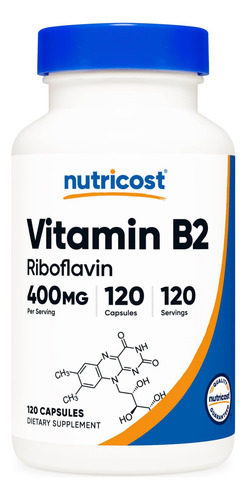 Vitamina B-12 Marca Nutricost, 400 Mg, 120 Comprimidos