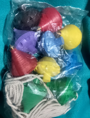 Gcg Lote 10 Trompos Zumbador Plástico Retro Punta De Acero