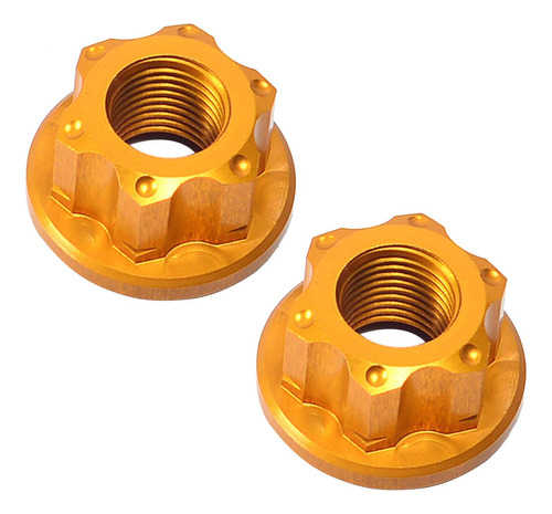 2 Tuercas Del Eje Del Cubo De La Rueda De La Bicicleta, Oro