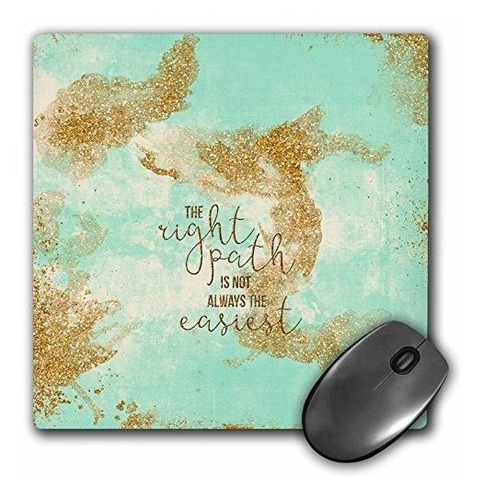 3drose Mouse Pad Right Path Quote On Mint And Gold Teal Glit