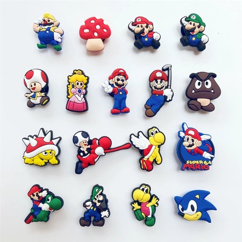 Mario Bros Pins Crocs Set X 10 Unid