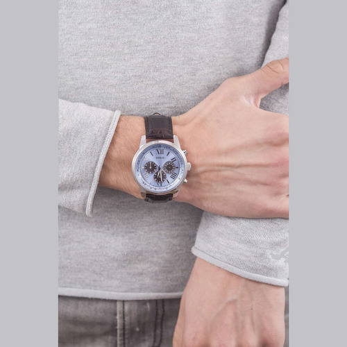 Reloj Guess W0380g6 Cronografo 100 Acero Cristal Duro Cuero