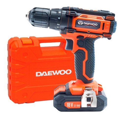 Imagen 3 de 5 de Taladro Atornillador Inalambrico Daewoo Dacd1800v2 18v