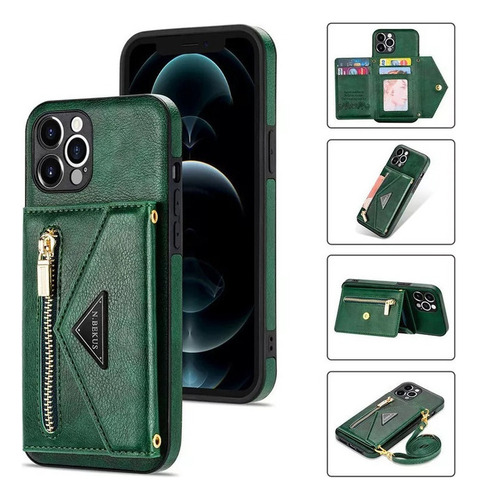 Funda De Piel Para iPhone Funda Tipo Cartera Con Correa