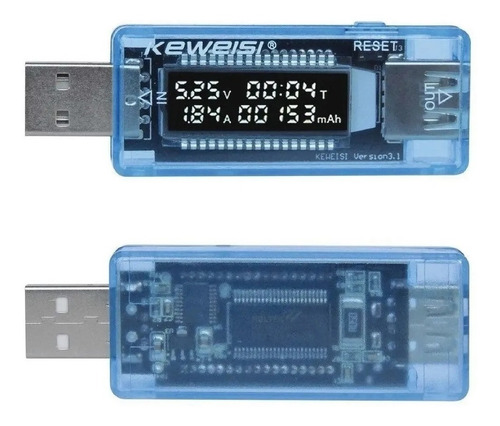Imagen 1 de 5 de Tester Usb Medidor - Voltimetro Amperimetro - Analizador Mah