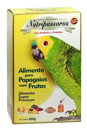 Nutripássaros Papagaio. Com Frutas Selecionadas - 600g