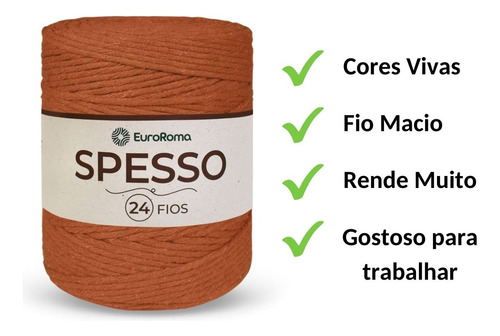 Kit 5 Barbantes Spesso Nº24 Euroroma Crochê Macrame Tapete