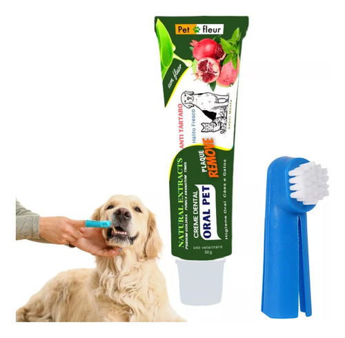 Creme Dental Anti Tártaro Enzimátic Cães/gatos Sem Enxague