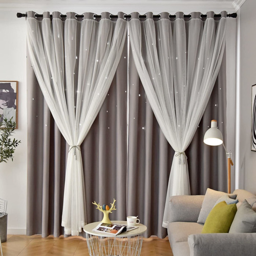  S Curtains For Kids  Double Layer Aesthetic   Curtains...