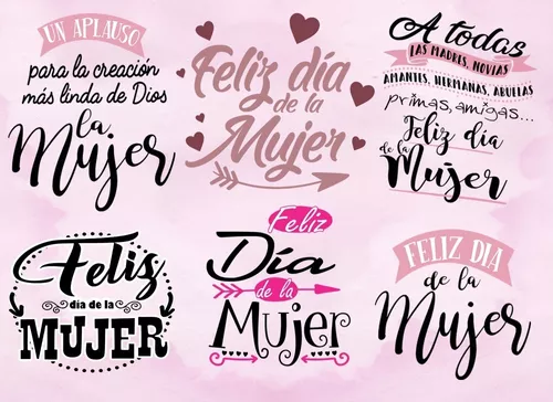 Kit Imprimible Pack Frases Dia De La Mujer Png | MercadoLibre