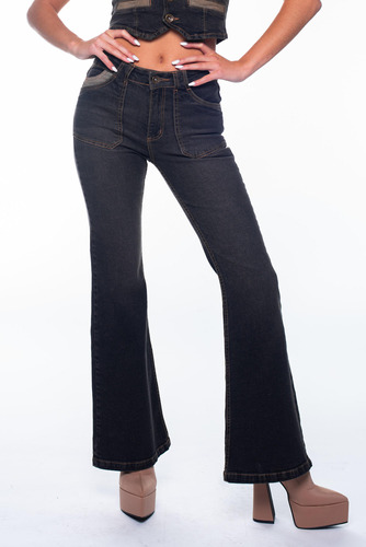 Jeans Mujer Efesis Jeans Kora Flare Bolsillo C/ Traspaso Sob